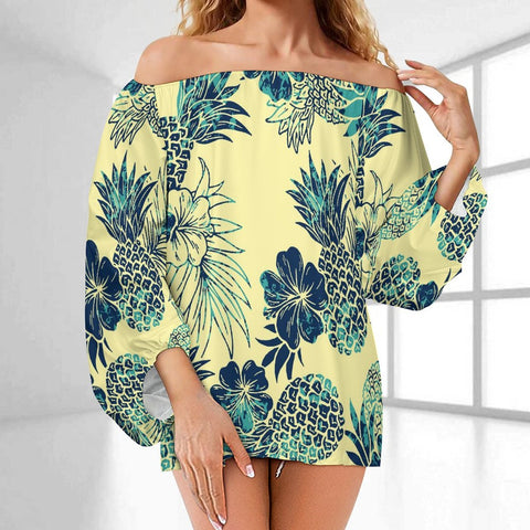Tribal Style Oversize Dress Yellow