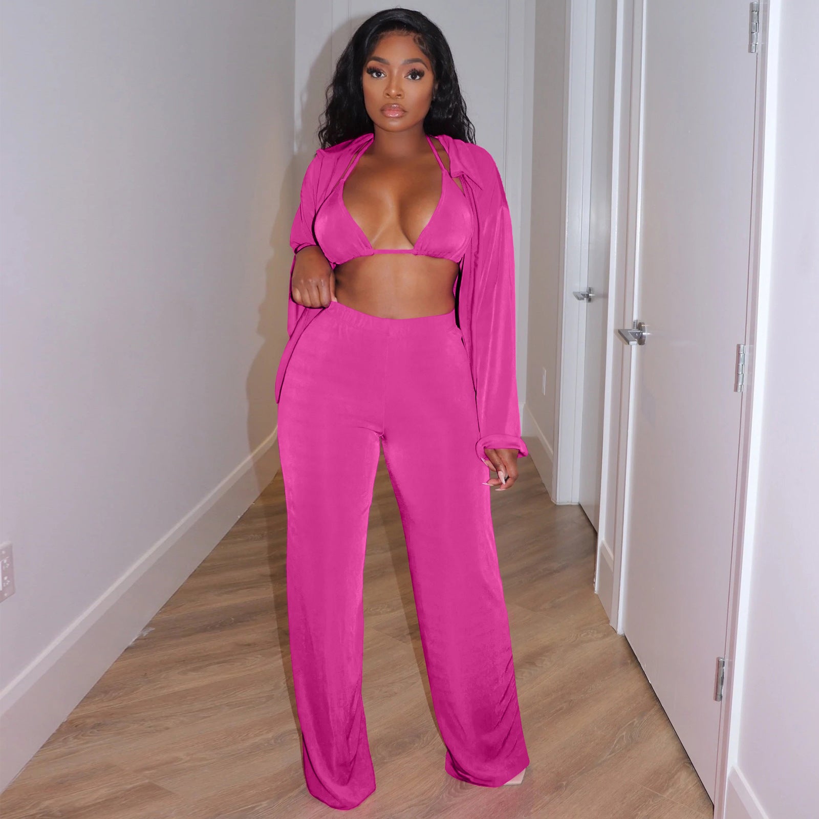 3-piece-bell-bottom-set yellow for women
