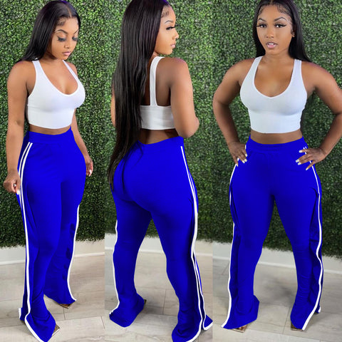 stripped flare pants