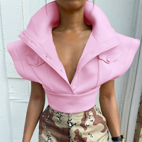 You Better Work It Pink Crop Vest