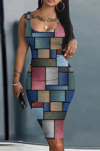 crotchet sleeveless bodycon dress