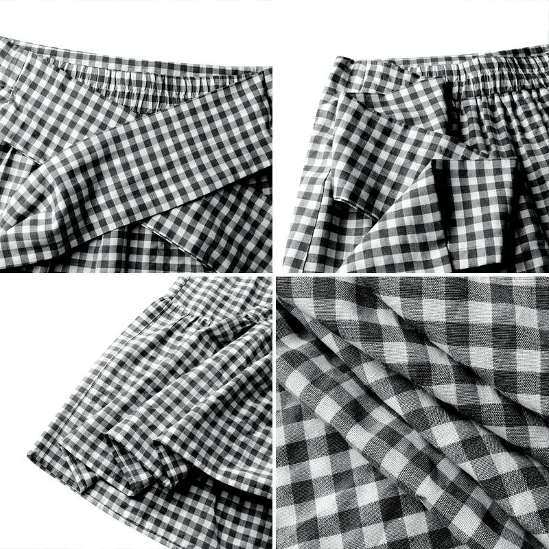 Vintage High Waist Maxi Plaid Skirt