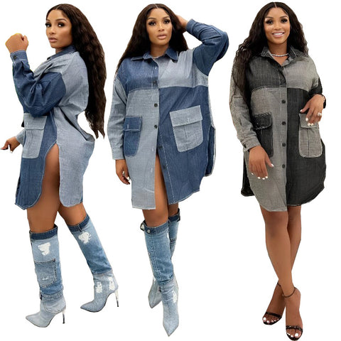 Vintage Dappled Denim Dress 