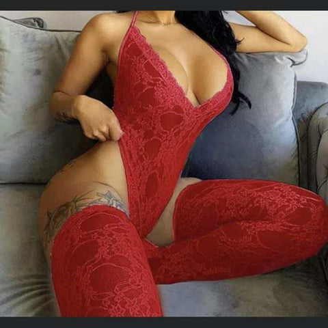 Lace Bodysuit w/ Matching Stockings
