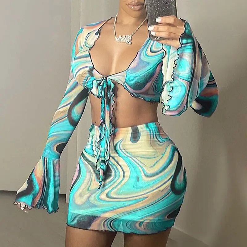 Summer Irregular Digital Print Casual Dress