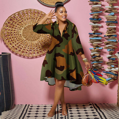 Uptown Girl Summer Dress Camouflage