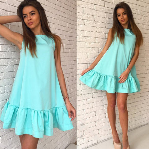 Alice Casual Mini A-Line Dress Turquoise