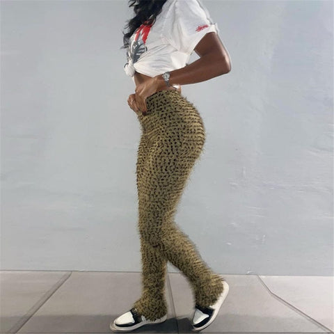 Leopard Luxe High-Waist Pants