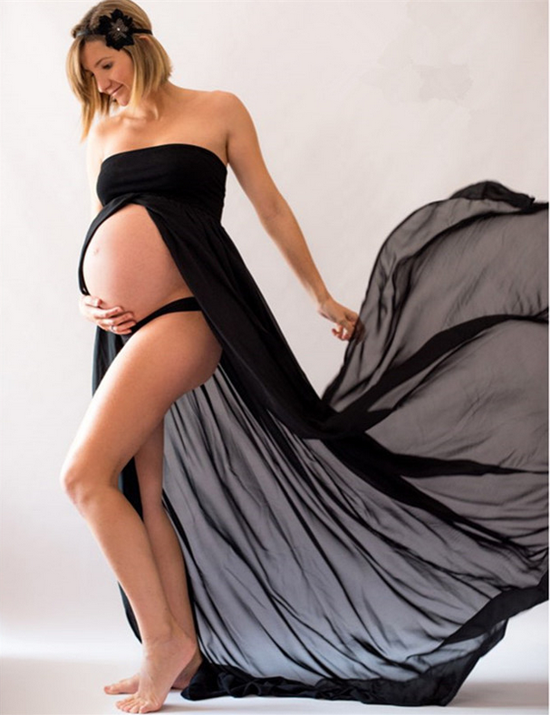 Off Shoulder Maternity Dress Black