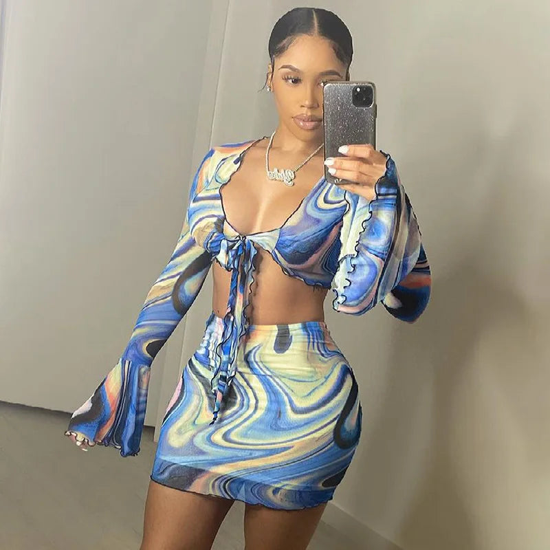 Summer Irregular Digital Print Casual Dress