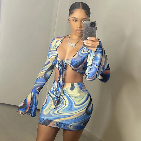 Summer Irregular Digital Print Casual Dress