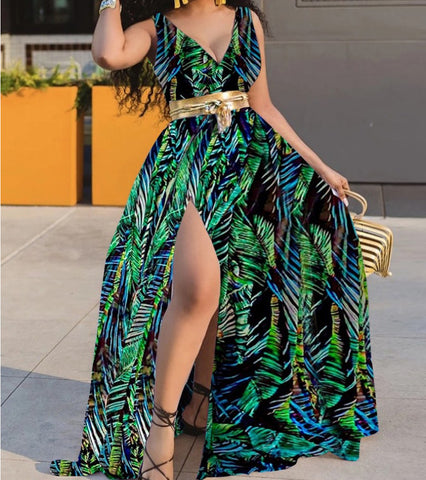Green Bohemian Vacay Maxi Dress