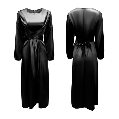 Daphne Silky Maxi Dress Black