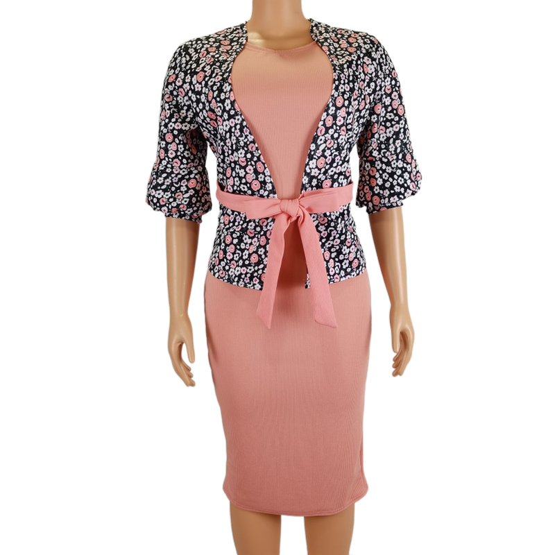 Floral Collection Office Dress Pink