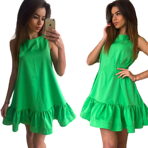 Alice Casual Mini A-Line Dress Green