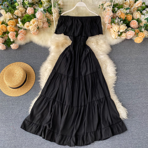 Black Off-Shoulder Mama Cita Maxi Dress