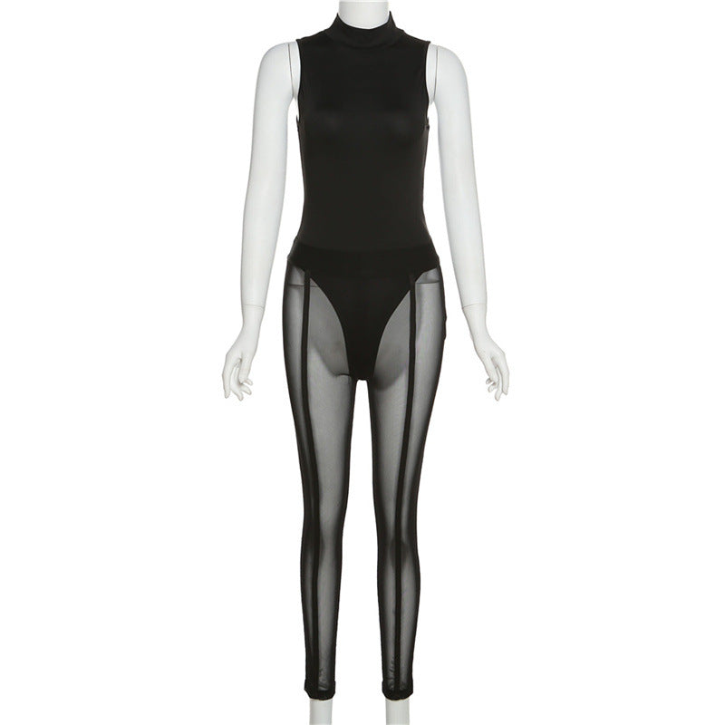 Sleeveless Elegant Black Bodysuit  | Cultureheaven.com