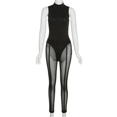 Sleeveless Elegant Black Bodysuit  | Cultureheaven.com