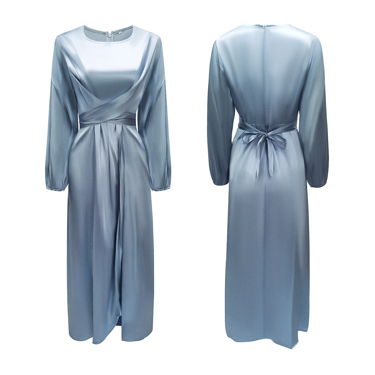  Daphne Maxi Silky Dress Gray
