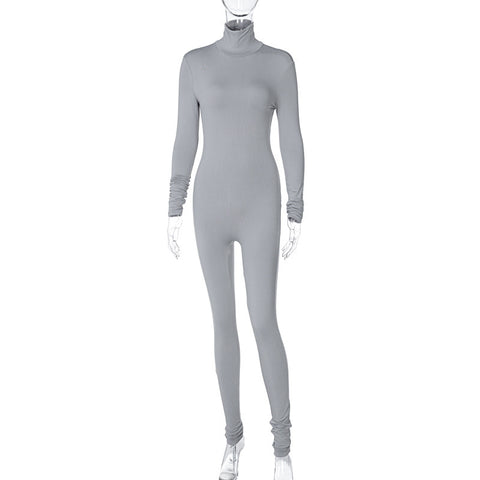 grey Turtle Neck Jumpsuit 