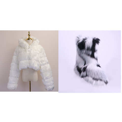 Fur/Bubble Jacket and Boots Set