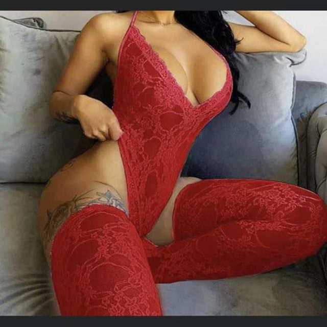 Lace Bodysuit w/ Matching Stockings