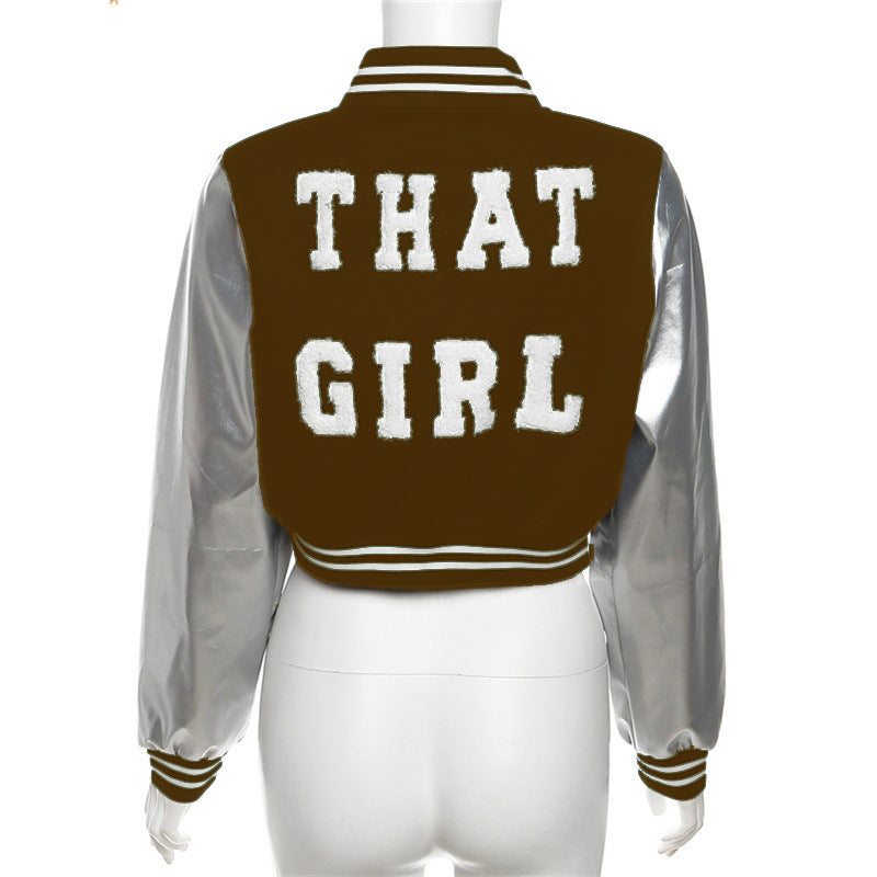 THAT GIRL Leather Women's Jacket Brown