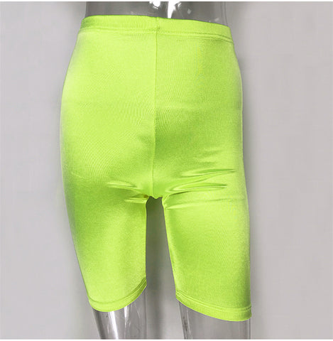 Neon Shine Biker Shorts