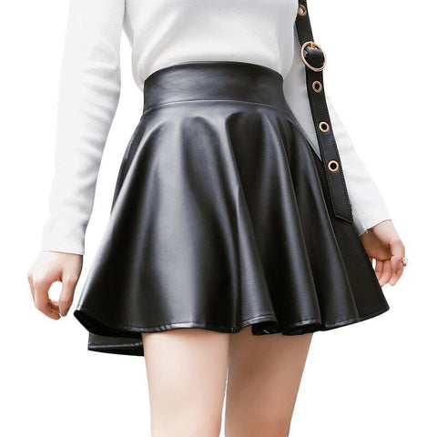 PU leather skirt for women