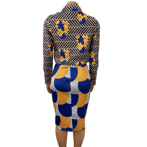 Exquisite African Apparel Midi Skirt Set