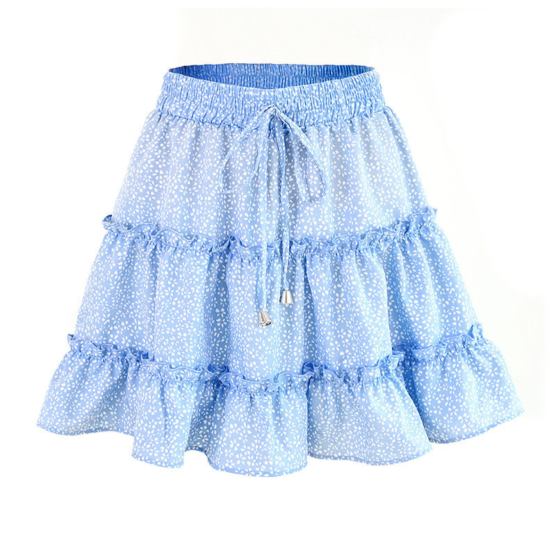 blue floral mini skirt for women