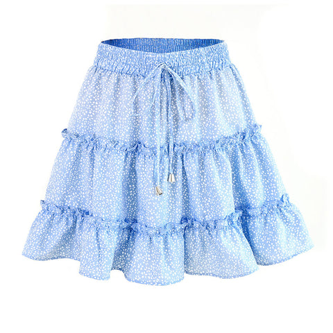 blue floral mini skirt for women