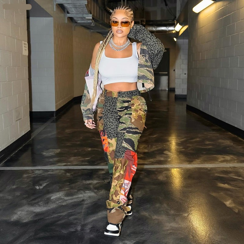 Fall in Line Autumn Camo Cargo Pants Women