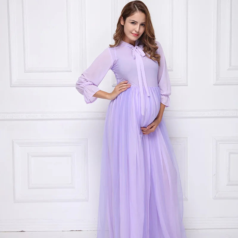 Soft Purple Victoria Maternity Maxi Dress