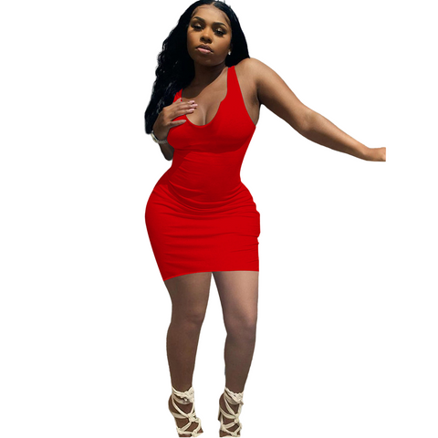Skinny Bodycon Party Dress Red short