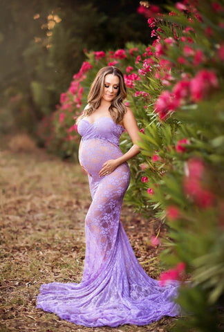 Violet Sexy Maternity Lace Dress