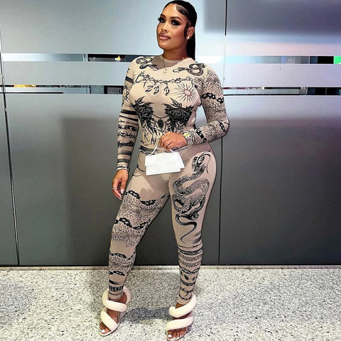  long sleeve crop-top with leggings set