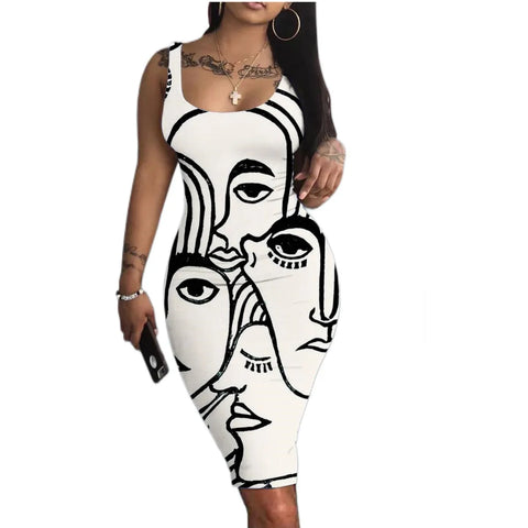 crotchet sleeveless bodycon dress