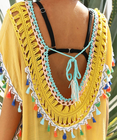 Crochet Backless Beach Cover Up Swimwear