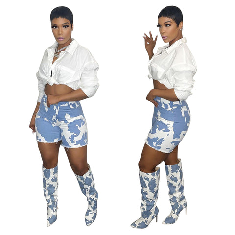 Milk-High Waist Shorts