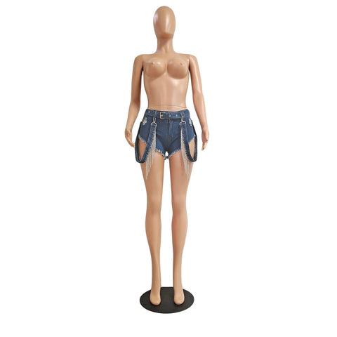 Diamonds Tassel Shorts Jean  | Cultureheaven.com