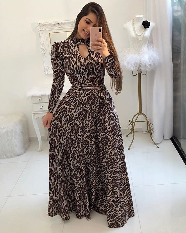 Kitenge Printed Maxi Dress Leopard