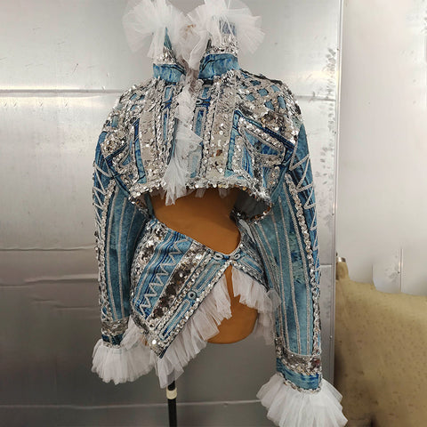 Outfits Sparkly Sequined Denim Set  | Cultureheaven.com
