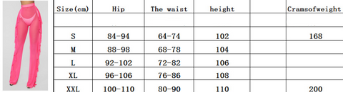 swimsuit cover-up pants size chart