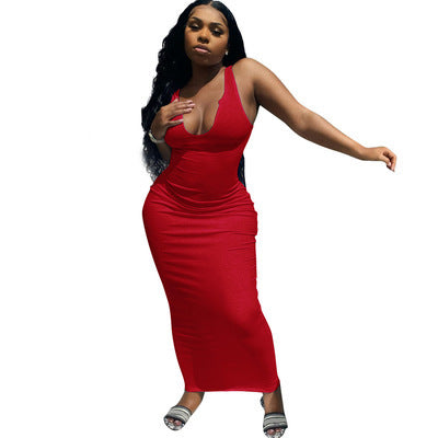 Skinny Bodycon Party Dress Red long