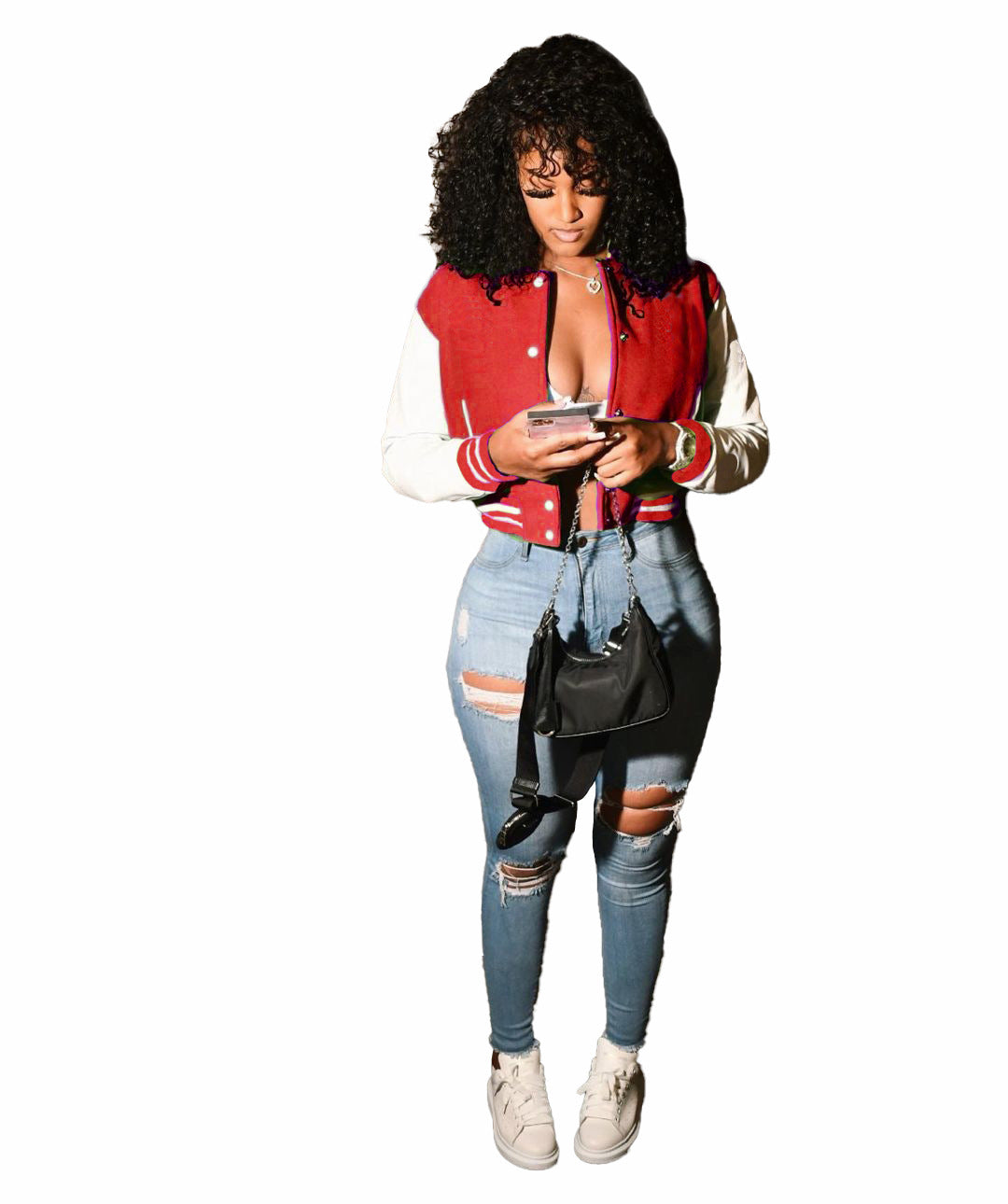 Women Crop Letterman Jackets