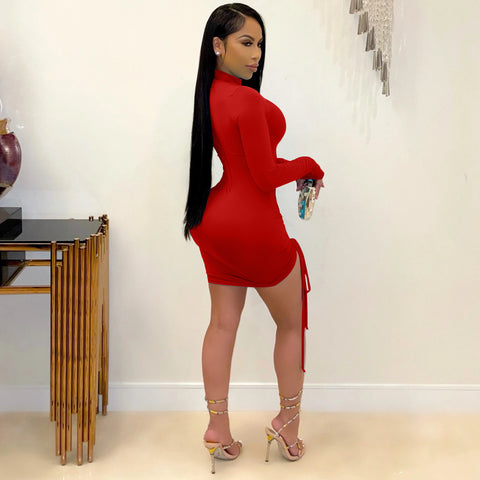 Curve Envy Hollow Out Bodycon Dress Red