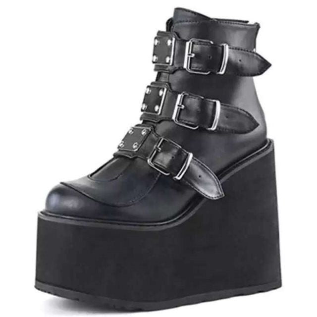 buckle platform boots