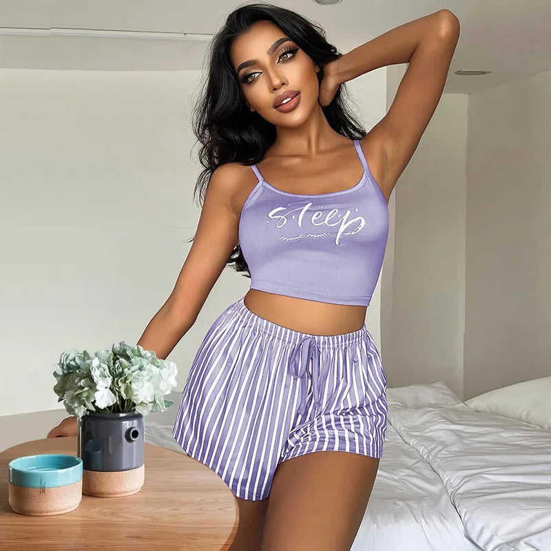 So Sleepy Short Set Purple
