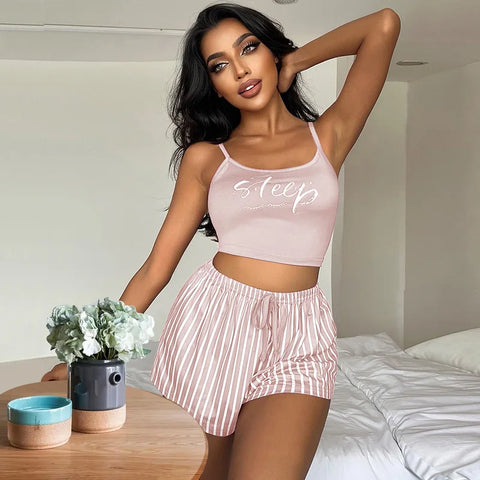 So Sleepy Short Set Carnation Pink